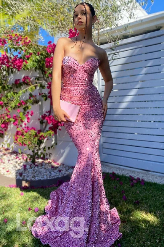 18745 - Sweetheart Sequins Mermaid Prom Dress Glitter