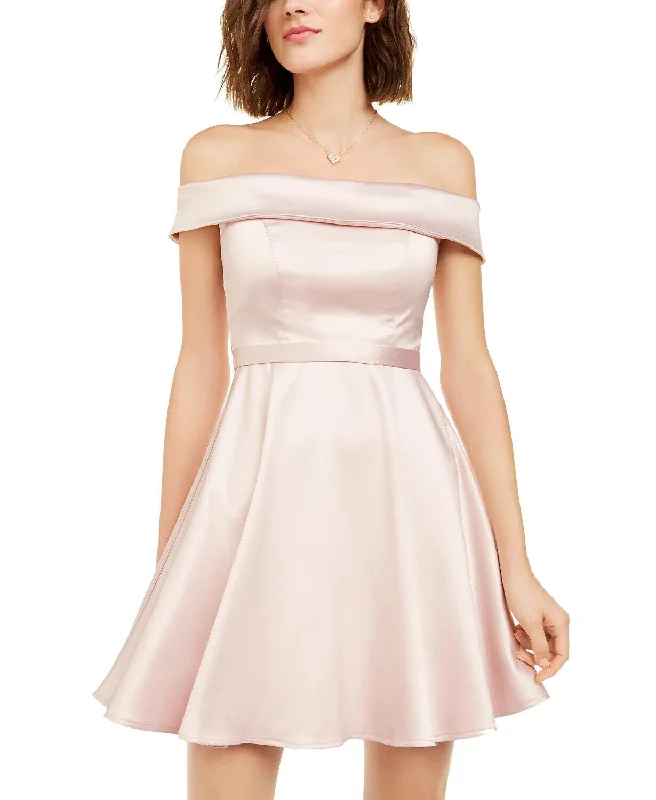 1 - sequin hearts pink off the shoulder dress