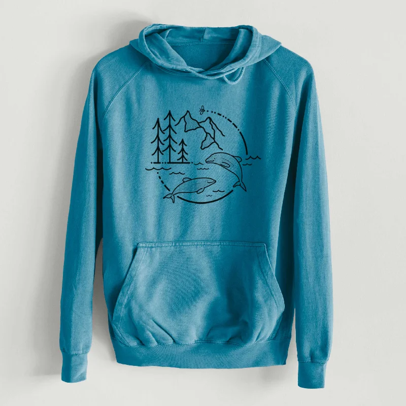 It's All Connected - Maui Dolphins  - Mid-Weight Unisex Vintage 100% Cotton Hoodie