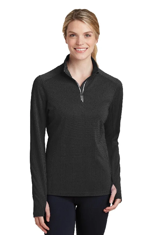 Sport-Tek Ladies Sport-Wick Textured 1/4-Zip Pullover.  LST860