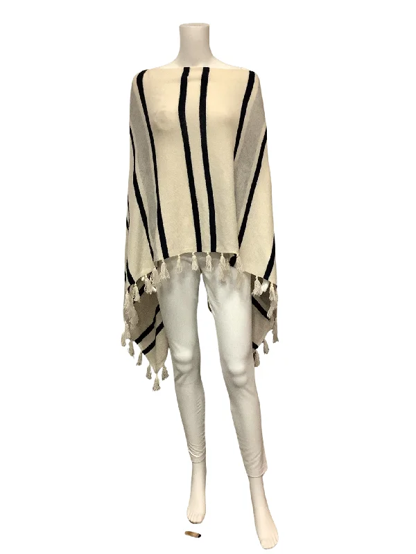 Letarte Women's Poncho Striped Cashmere Size: O/S