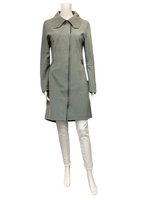 Nau Women's Trench Coat Grey Shroud Of Purrin Size: XS