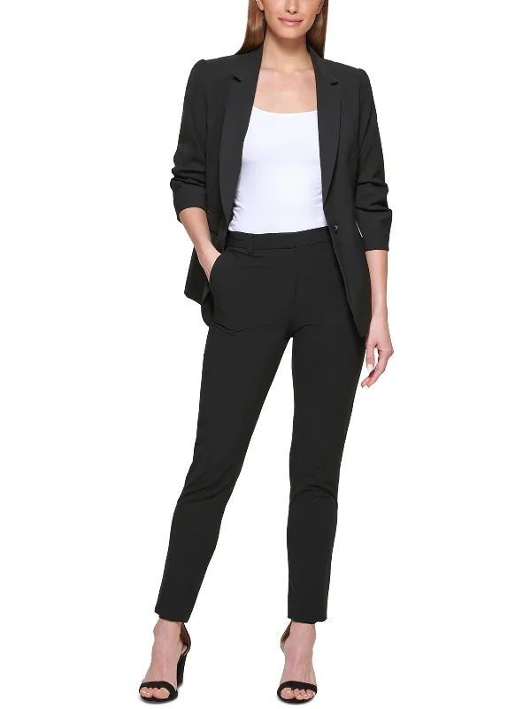 Womens Collar Polyester One-Button Blazer