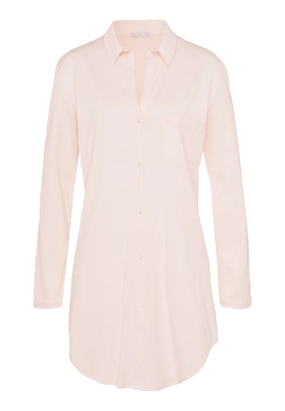 Cotton Deluxe Button Front Cotton Sleep Shirt | Crystal Pink 77958-1334