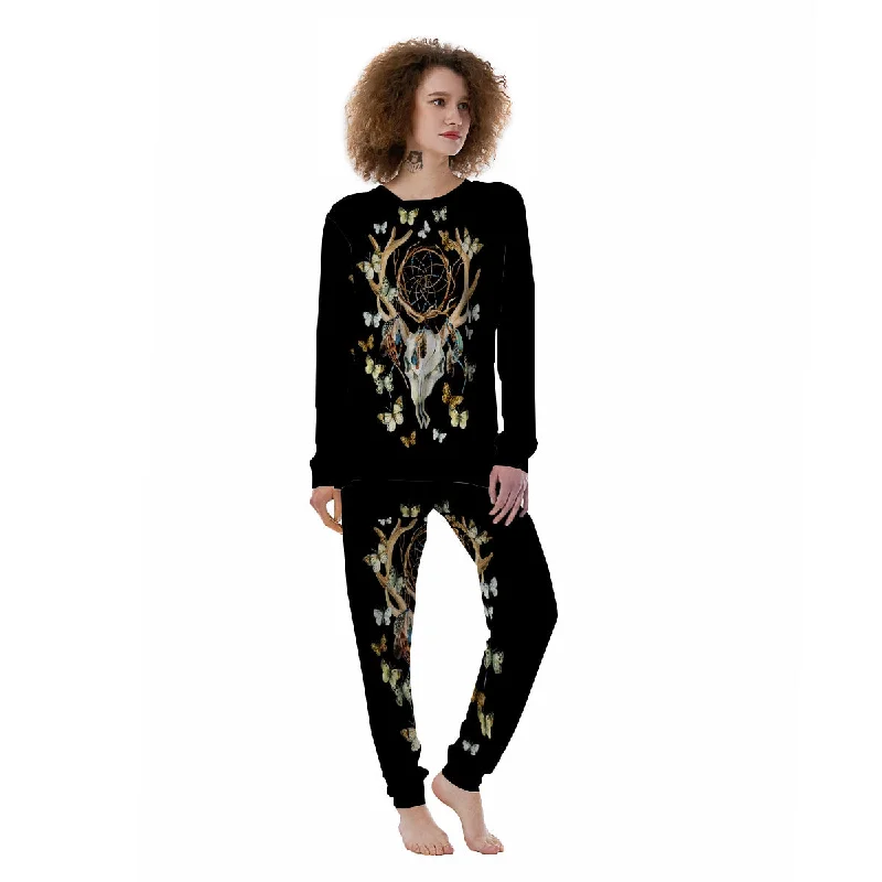 Skull Dreamcatcher Deer Print Women's Pajamas