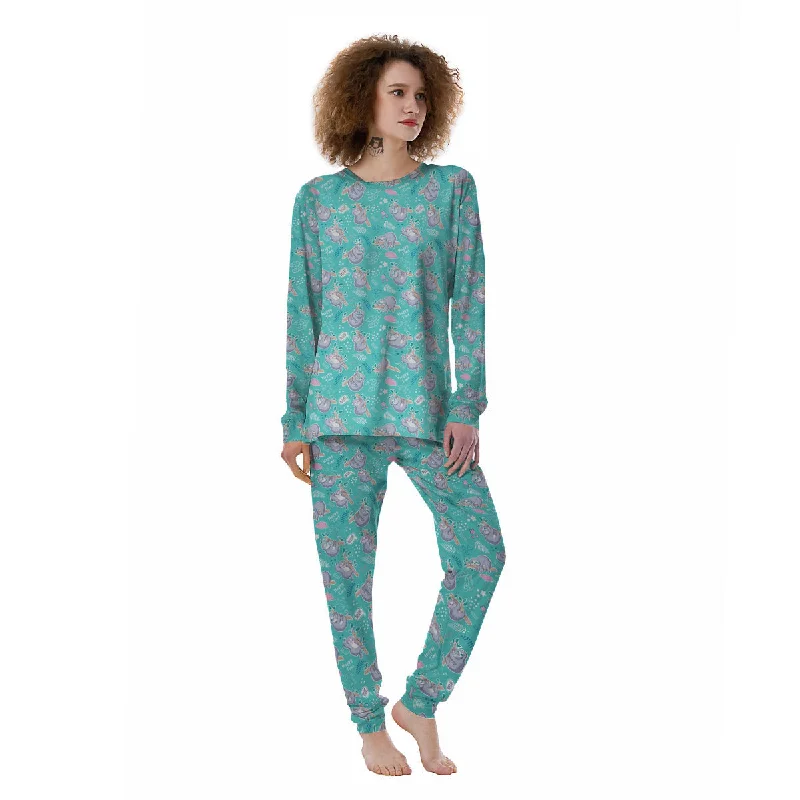 Sloth Cute Print Pattern Women's Pajamas