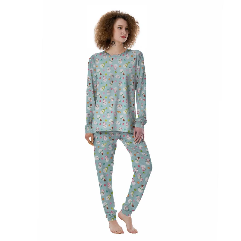 Snowman Cute Print Pattern Women's Pajamas