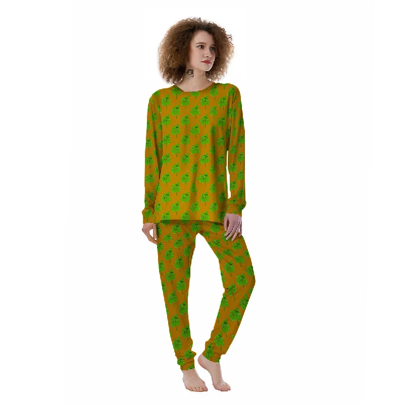 St. Patrick's Day Cute Clover Print Women's Pajamas