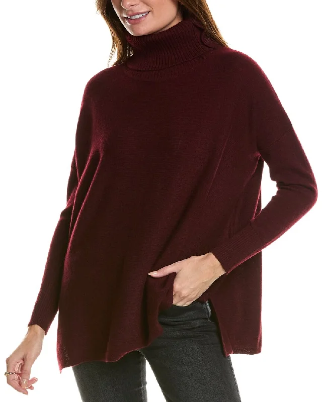 Forte Cashmere Button Neck Oversized Cashmere Pullover