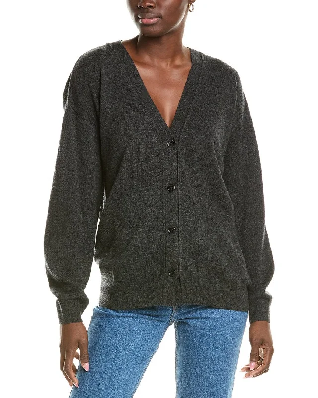 Brodie Cashmere Wool & Cashmere-Blend Roll Edge Luxe Cardigan