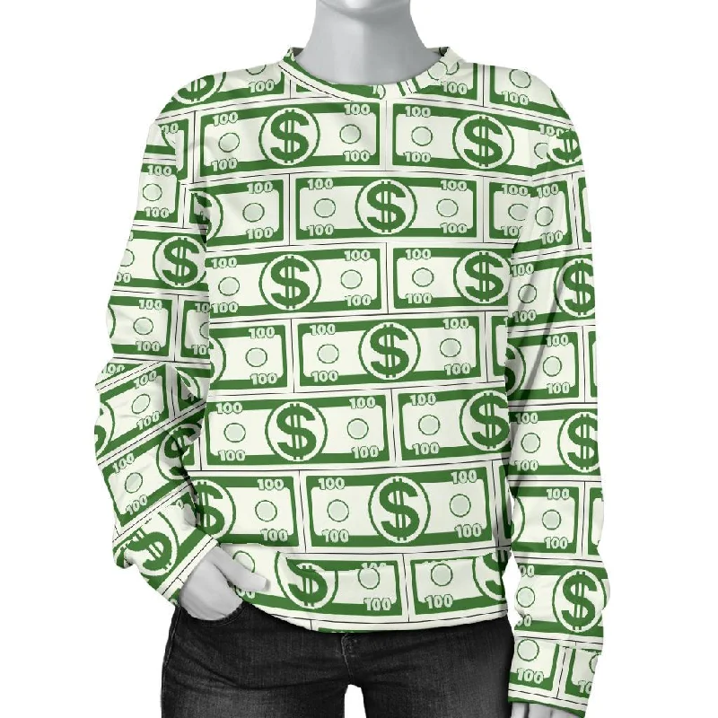 Dollar Money Print Pattern Women's Sweatshirt