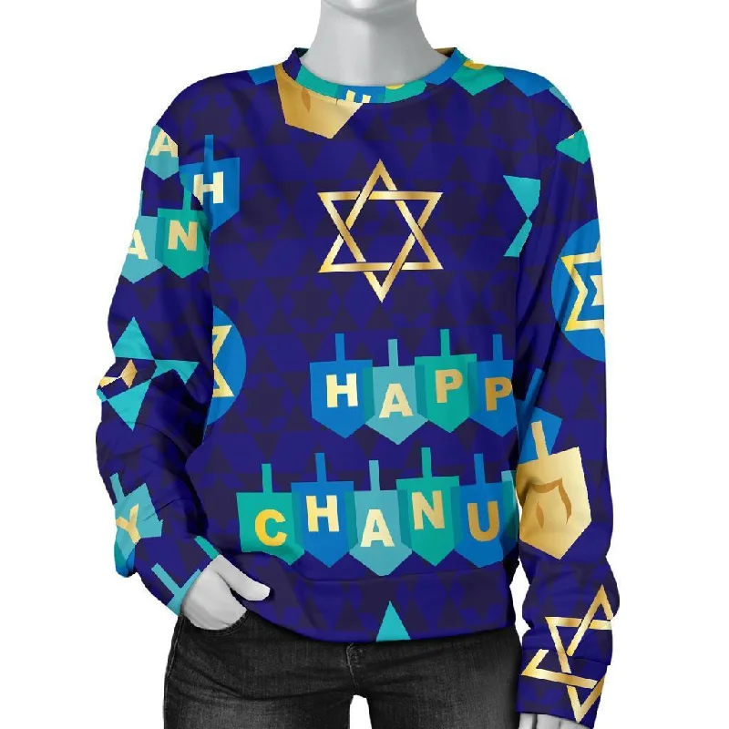 Dreidel Print Pattern Women's Sweatshirt