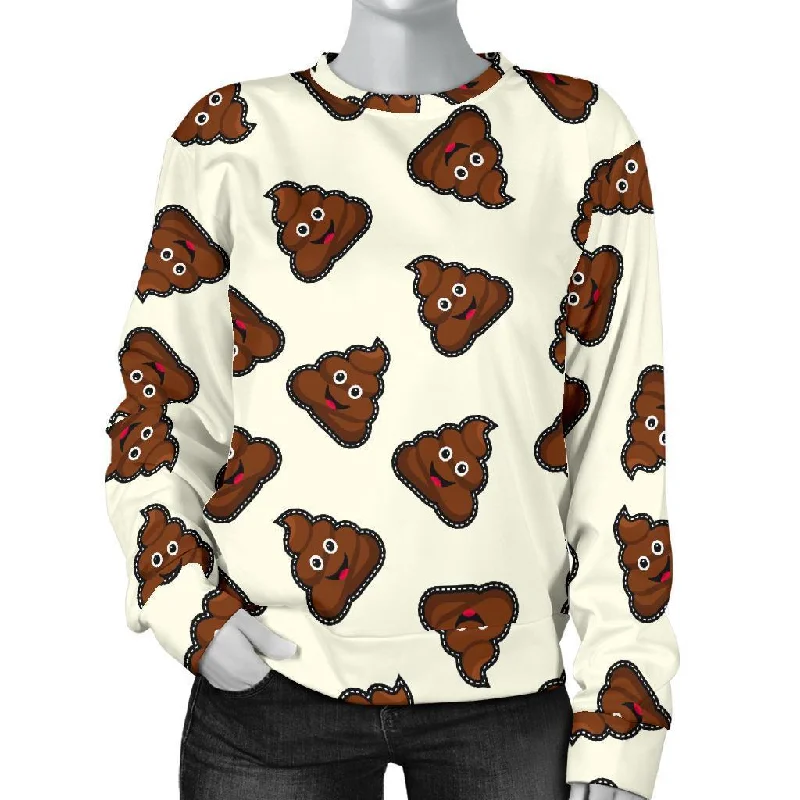 Emoji Poop Pattern Print Women's Sweatshirt