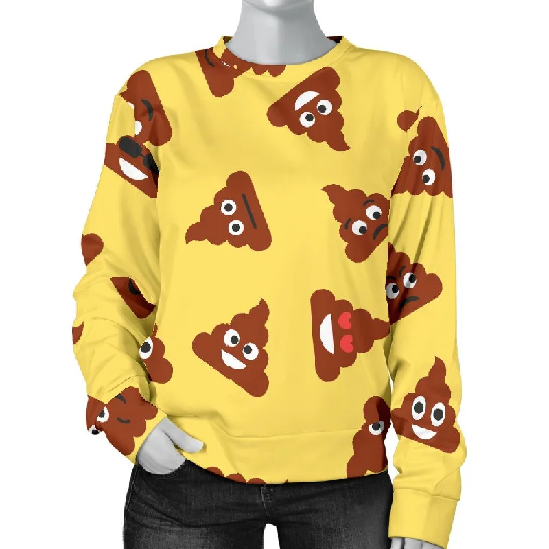 Emoji Poop Print Pattern Women's Sweatshirt