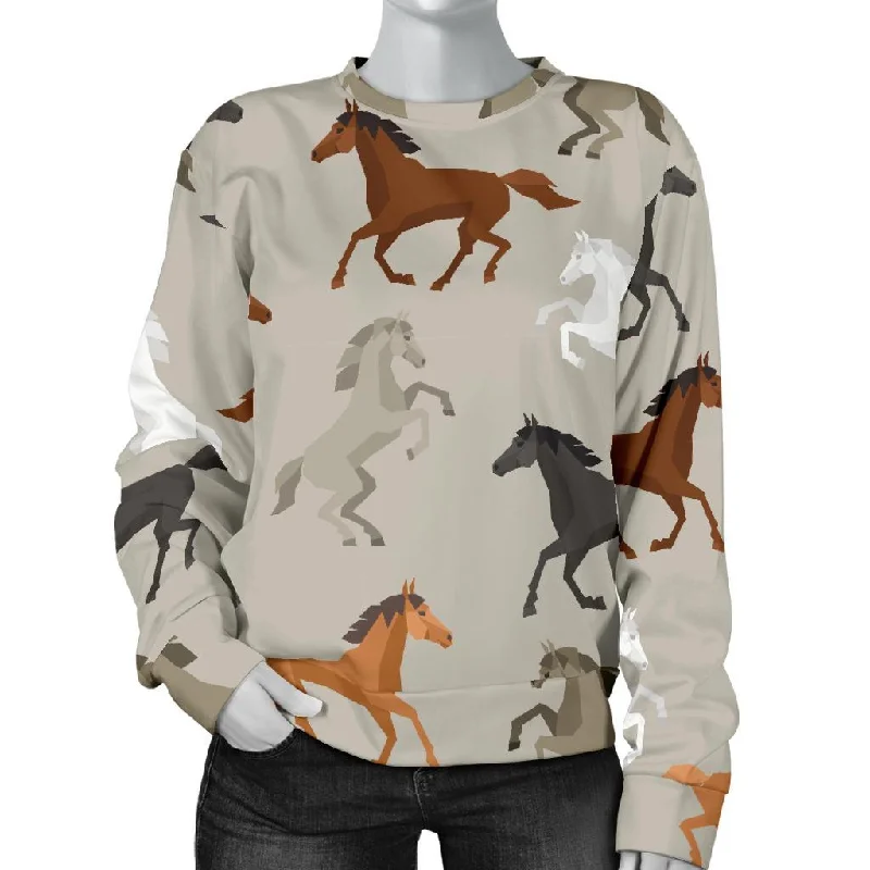 Equestrian Pattern Print Women's Sweatshirt