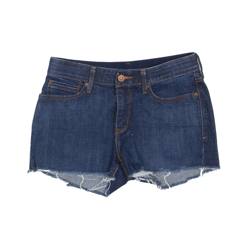 LEVI'S 525 Raw Hem Denim Shorts Blue Regular Womens S W28