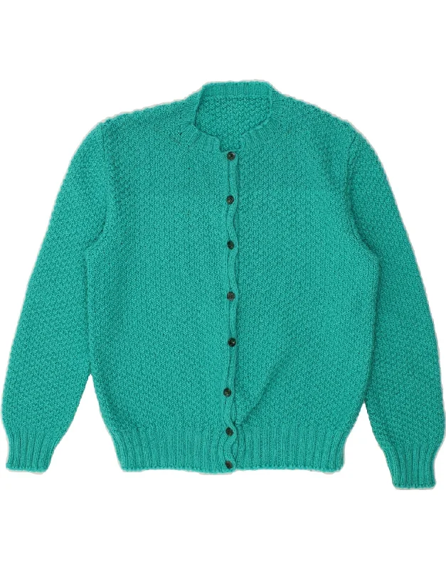 VINTAGE Womens Cardigan Sweater UK 14 Medium Turquoise