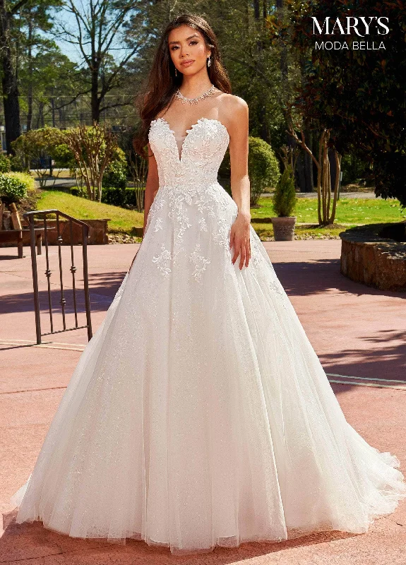 Mary's Bridal MB2141 - Lace Appliqued Sweetheart Neck Wedding Gown