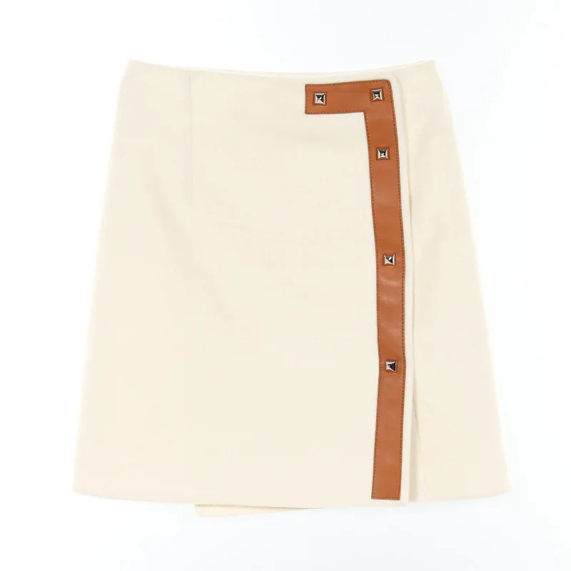 Hermes Cashmere Lamb Leather Skirt