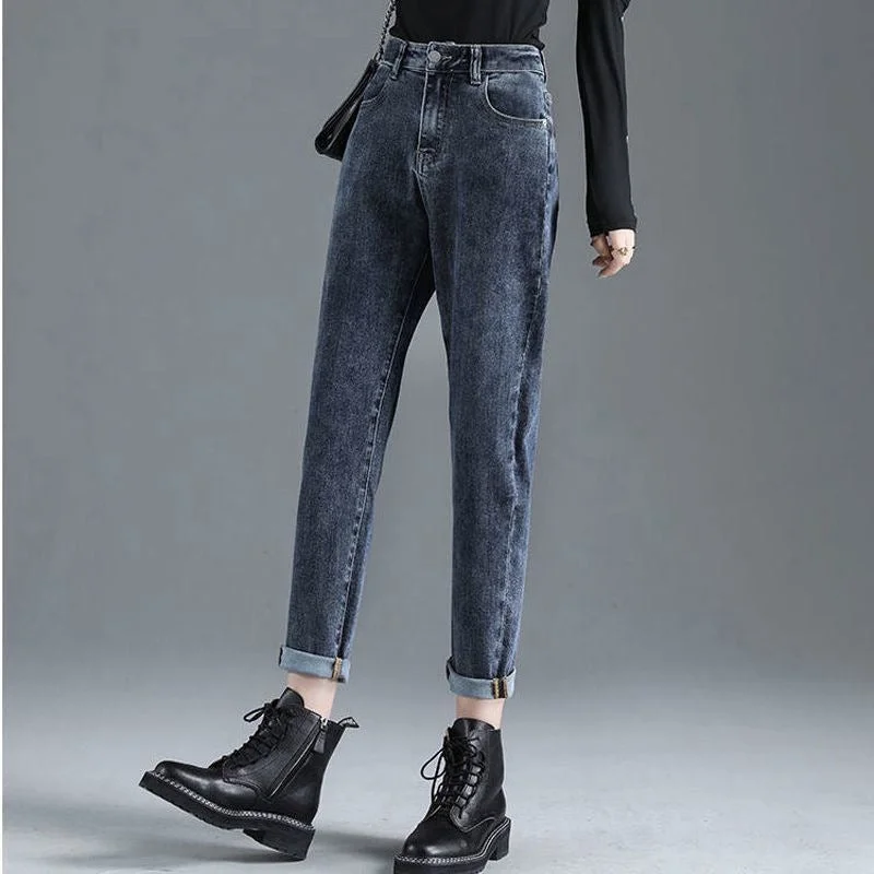 NiDELL: Women’s Vintage High Waist Jeans For Winter