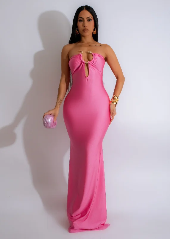 Sweet Snake Maxi Dress Pink