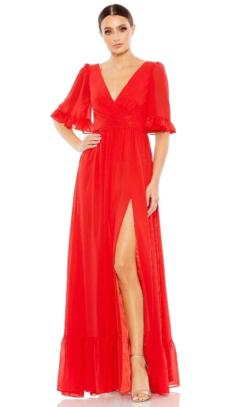 Ieena Duggal 55867 - Ruffled Hem Flounce Sleeve Evening Gown