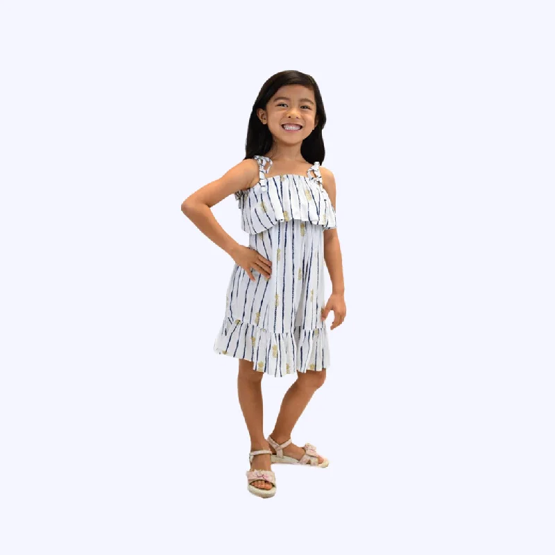 Kid's Moana Dress in Pineapple Print