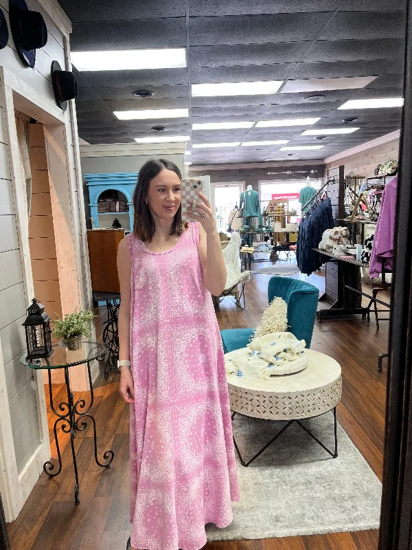 Pink Bandana Print Dress