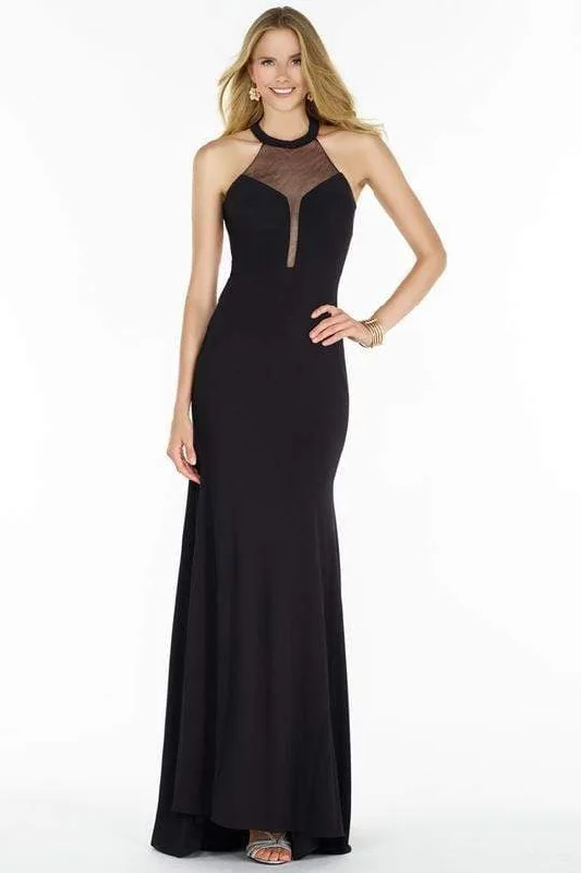 Alyce Paris 1212 - Sheer Halter Evening Dress