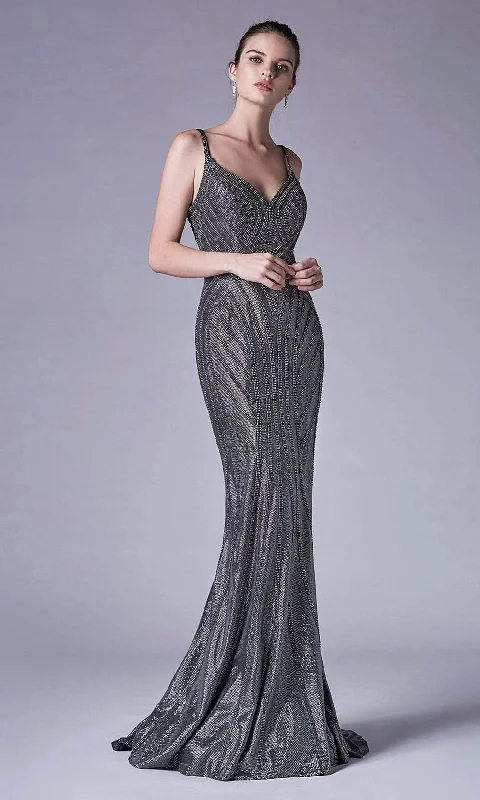 Andrea and Leo - A0646 Metallic Sleeveless Trumpet Dress