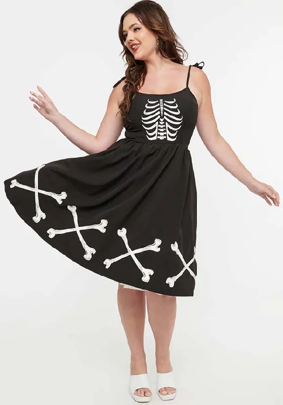 Dark Skeleton Bobbie Swing Dress | SWING DRESS