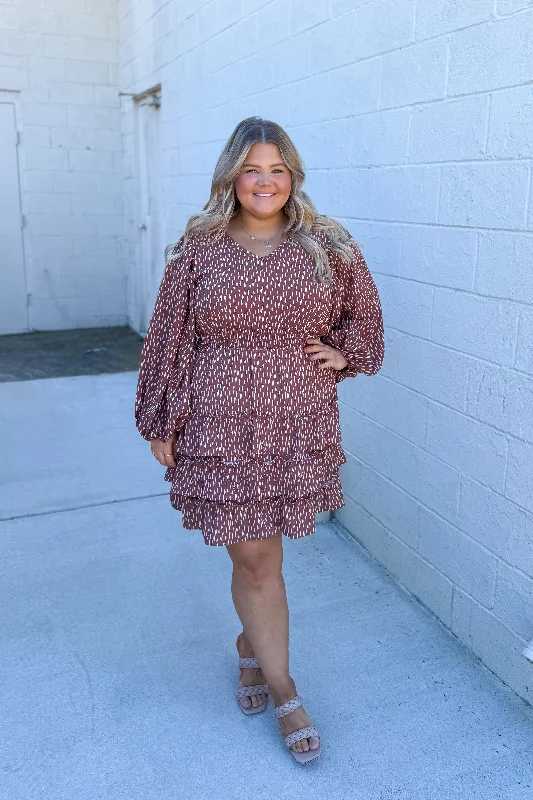 Want It All Spotted Ruffle Dress