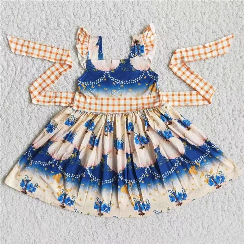 Infant baby girls pumpkin twirl dress