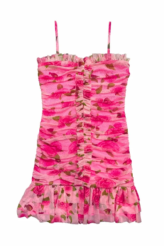 JUNIOR BOBBI ROSE MESH RUFFLE DRESS