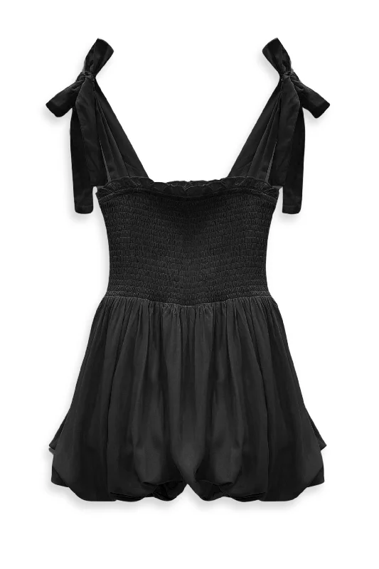 JUNIOR PENELOPE TIE SHOULDER BUBBLE DRESS - SOLID