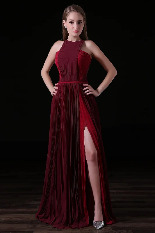 Pleat Draped Side Slit Off Shoulder Zipper Burgundy Corset Bridesmaid Dresses outfit