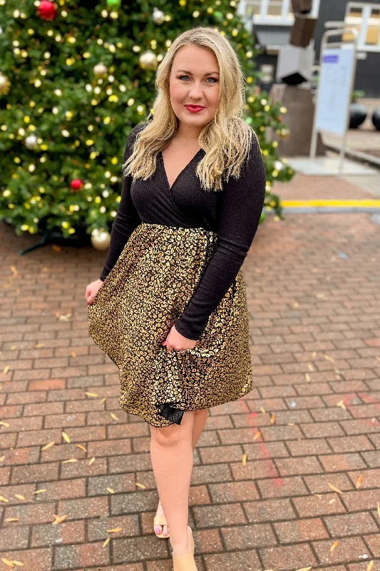 Ready To Shine Metallic Leopard Dress