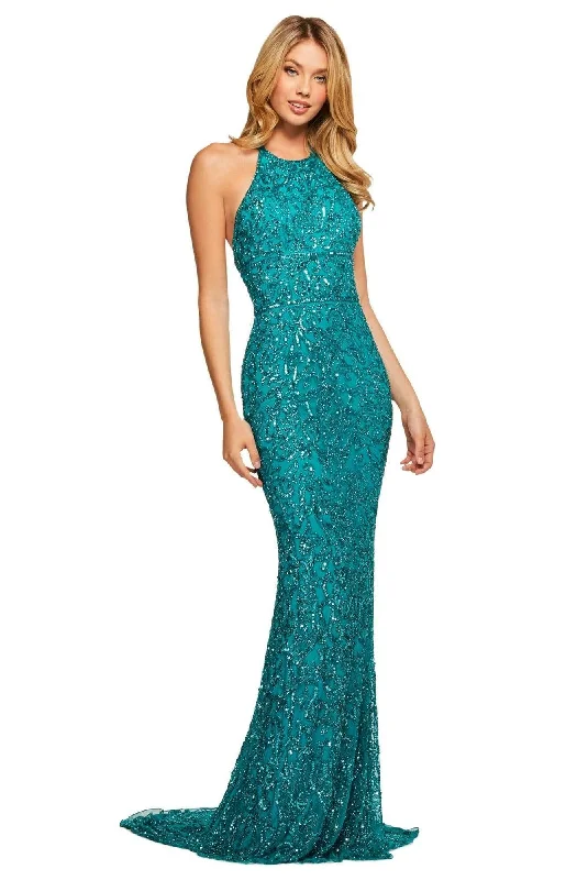 Sherri Hill 53614 - Beaded High Halter Evening Dress