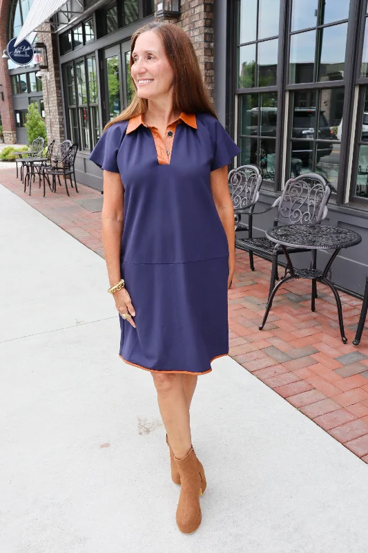 Martha Navy Dress