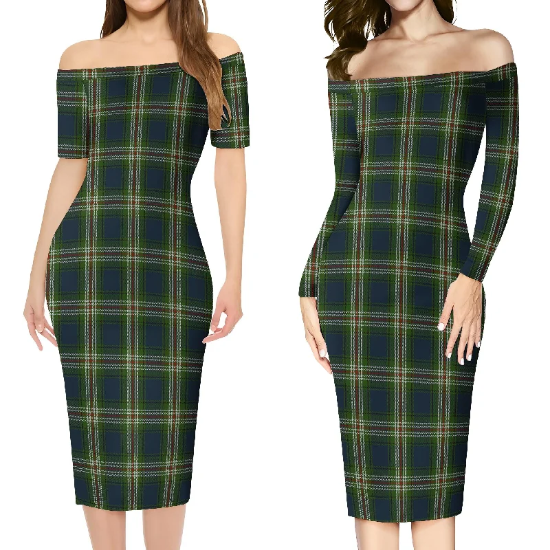 Todd Tartan Off Shoulder Lady Dress