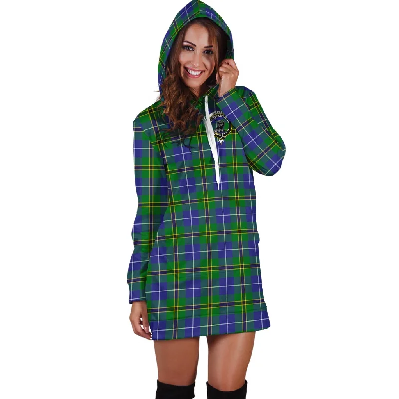 Turnbull Hunting Tartan Hoodie Dress with Family Crest