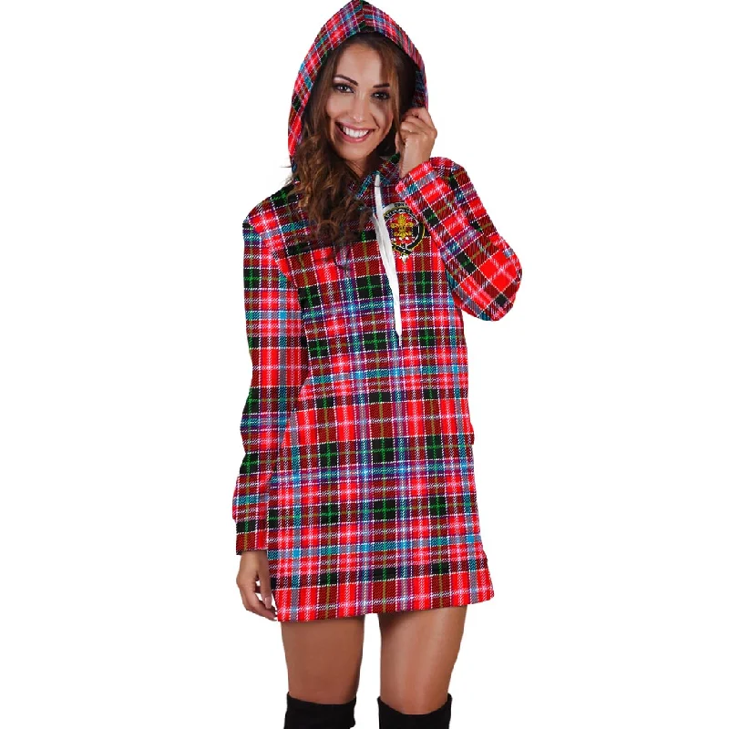 Udny Tartan Hoodie Dress with Family Crest