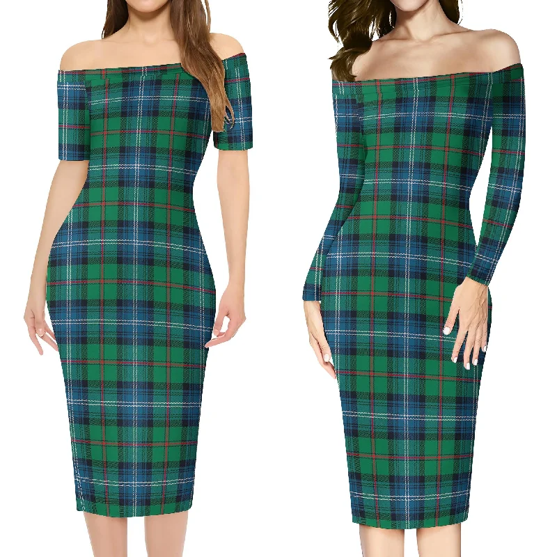 Urquhart Ancient Tartan Off Shoulder Lady Dress