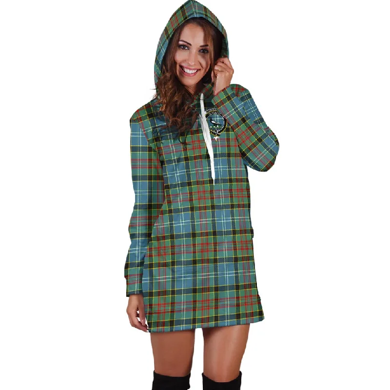 Walkinshaw Tartan Hoodie Dress with Family Crest