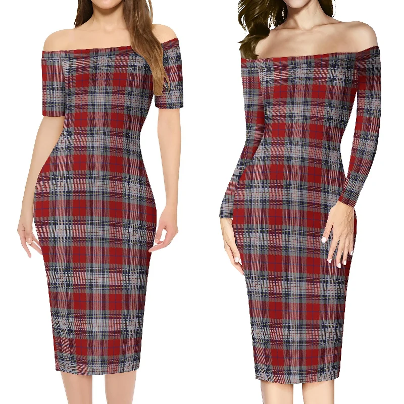 Warden Tartan Off Shoulder Lady Dress