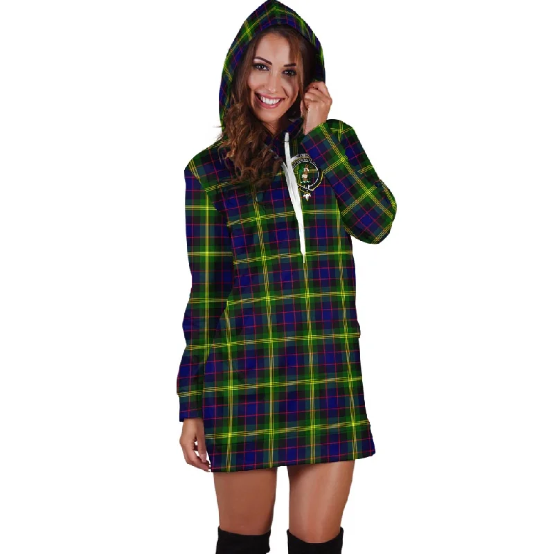 Watson Modern Tartan Hoodie Dress with Family Crest