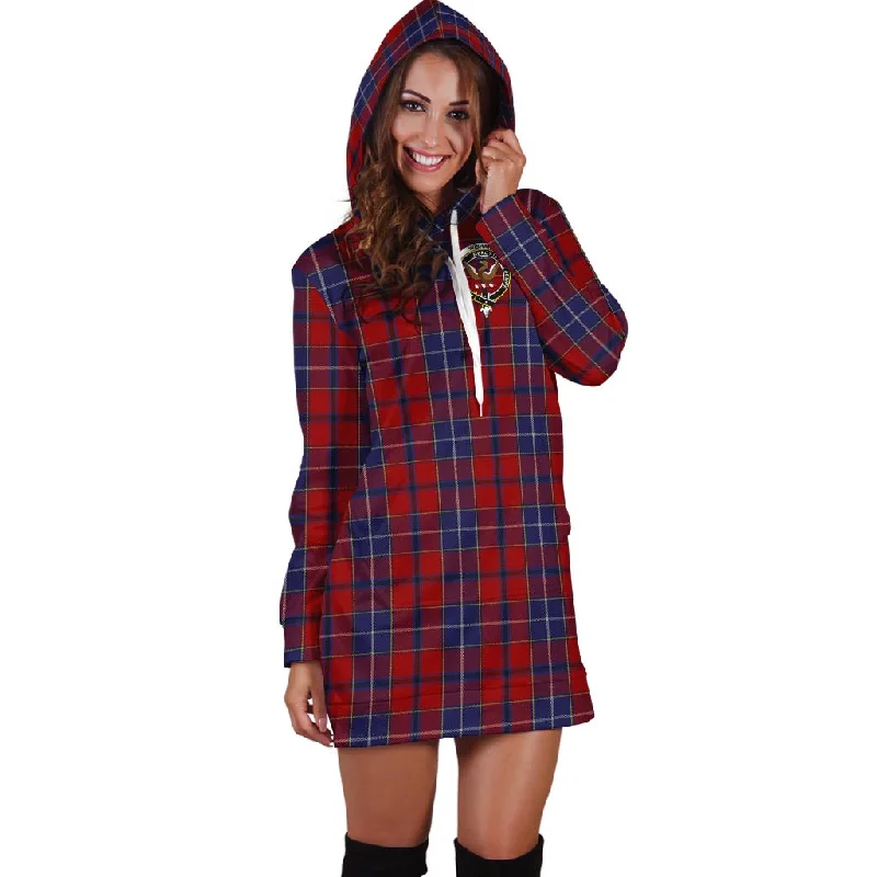 Wishart Tartan Hoodie Dress with Family Crest