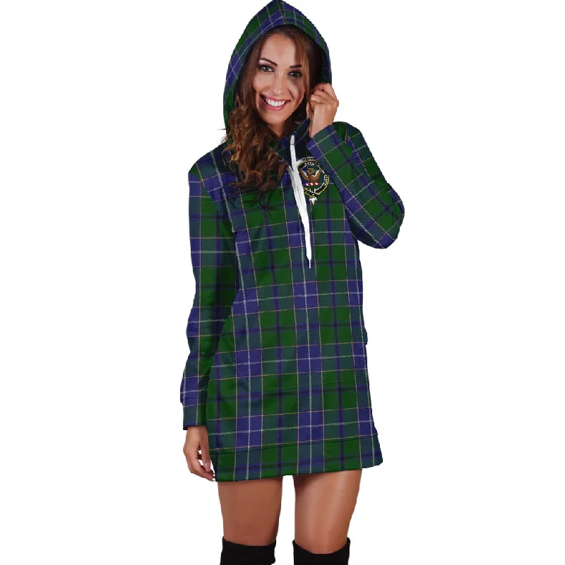 Wishart Hunting Tartan Hoodie Dress with Family Crest