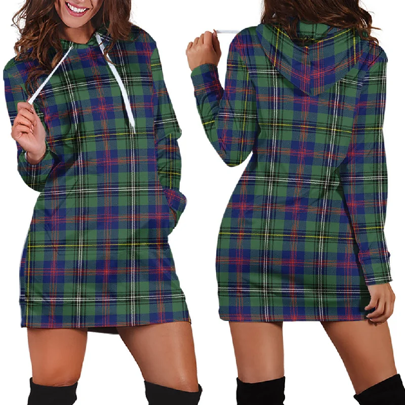 Wood Modern Tartan Hoodie Dress