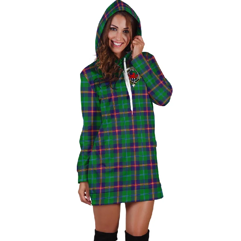 Young Tartan Hoodie Dress with Family Crest